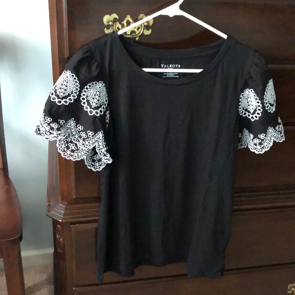 Talbots petite medium black top.